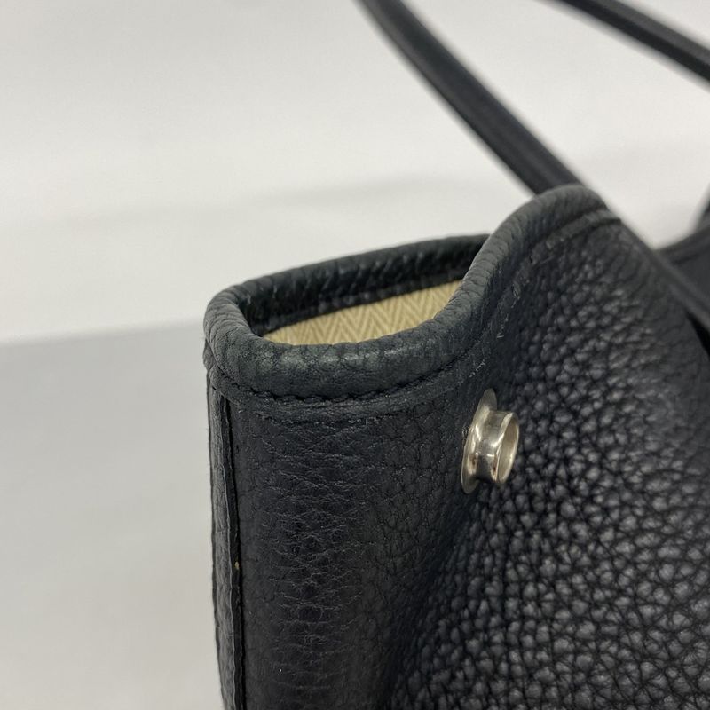 Hermes Tote Bag Garden Party PM Negonda Black Silver Hardware □L Engraved Ladies