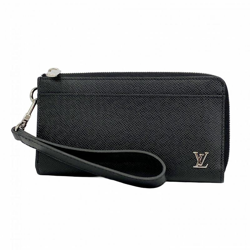 Louis Vuitton Long Wallet Taiga Zippy Dragonne M69409 Noir Black Men's