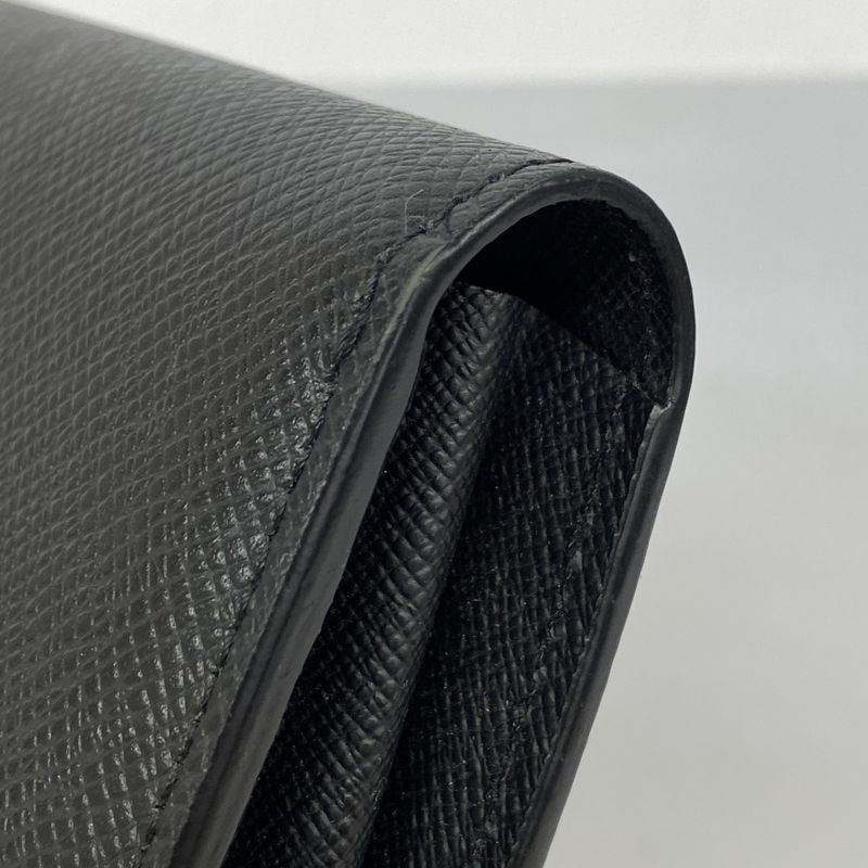 Louis Vuitton Long Wallet Taiga Zippy Dragonne M69409 Noir Black Men's