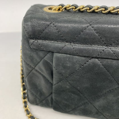 Chanel Shoulder Bag Matelasse Leather Black Gold Hardware Women