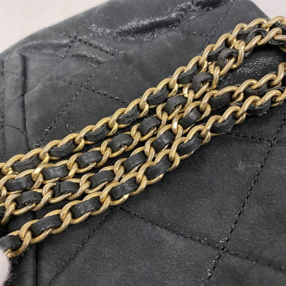 Chanel Shoulder Bag Matelasse Leather Black Gold Hardware Women