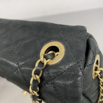 Chanel Shoulder Bag Matelasse Leather Black Gold Hardware Women