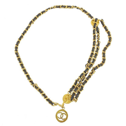 Chanel Belt Chain Black Gold Hardware Women