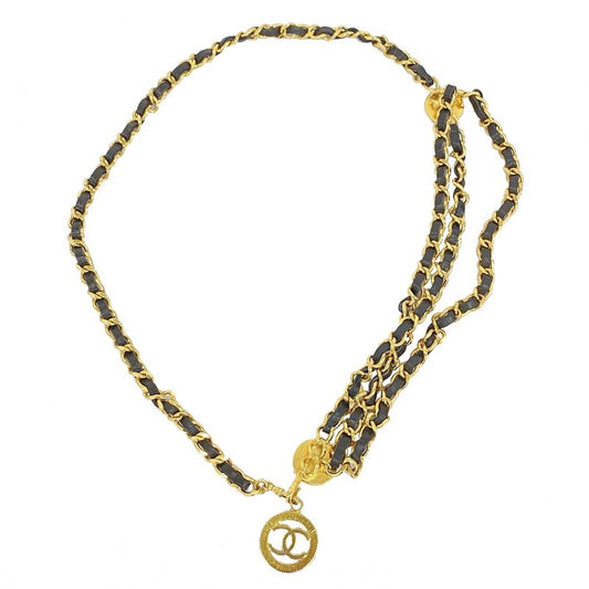 Chanel Belt Chain Black Gold Hardware Women