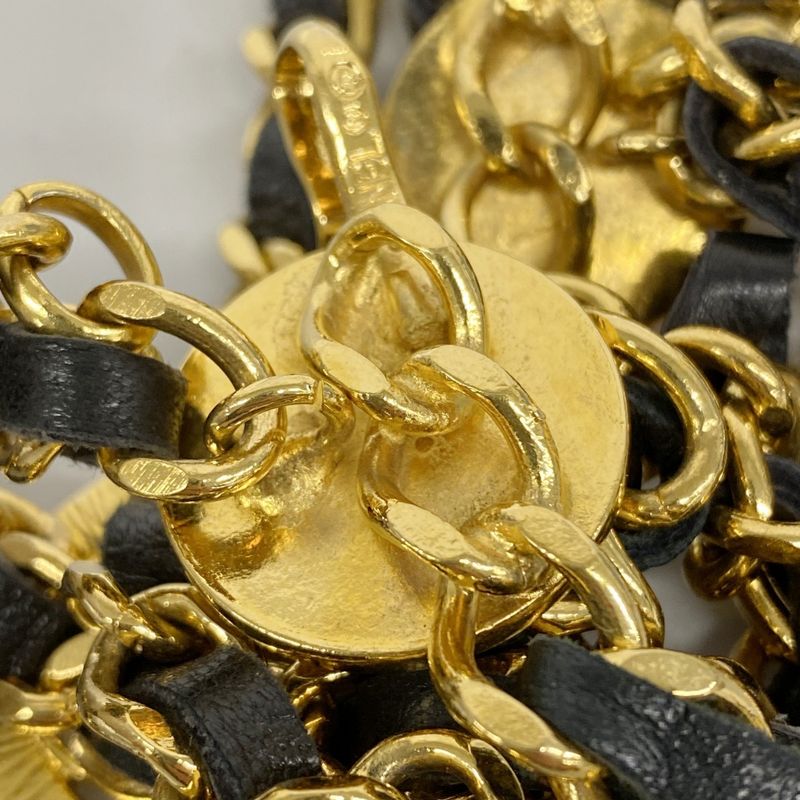 Chanel Belt Chain Black Gold Hardware Women
