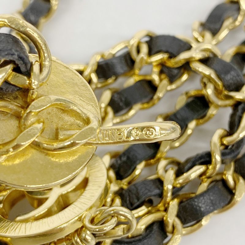 Chanel Belt Chain Black Gold Hardware Women