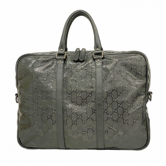 Gucci Business Bag GG Imprime 201480 PVC Black Silver Hardware Men's