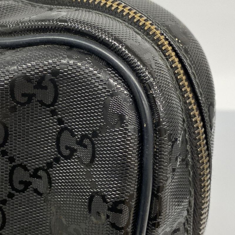 Gucci Business Bag GG Imprime 201480 PVC Black Silver Hardware Men's