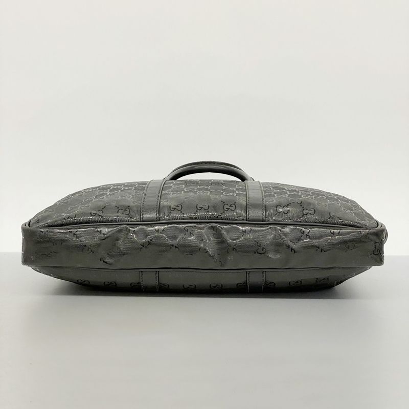 Gucci Business Bag GG Imprime 201480 PVC Black Silver Hardware Men's