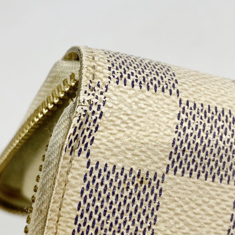 Louis Vuitton Damier Azure Zippy Wallet N60019 Whitemen Women Unisex