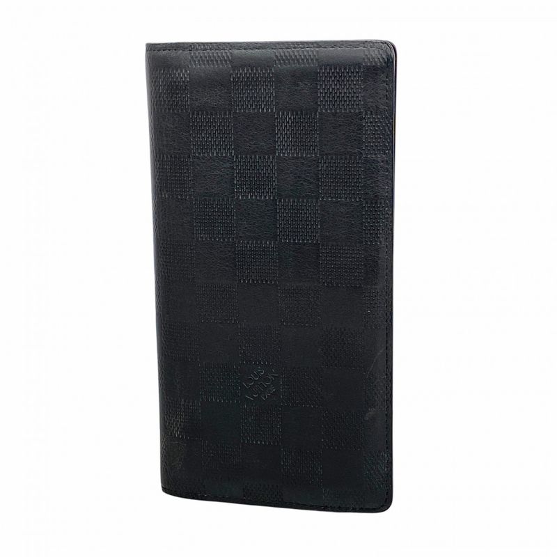 Louis Vuitton Long Wallet Damier Infini Portefeuille Brazza N63010 Onyx Men's