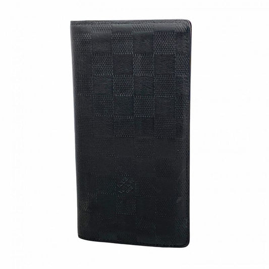 Louis Vuitton Long Wallet Damier Infini Portefeuille Brazza N63010 Onyx Men's