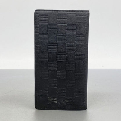 Louis Vuitton Long Wallet Damier Infini Portefeuille Brazza N63010 Onyx Men's