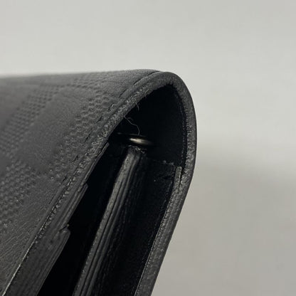 Louis Vuitton Long Wallet Damier Infini Portefeuille Brazza N63010 Onyx Men's