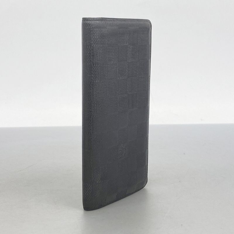 Louis Vuitton Long Wallet Damier Infini Portefeuille Brazza N63010 Onyx Men's
