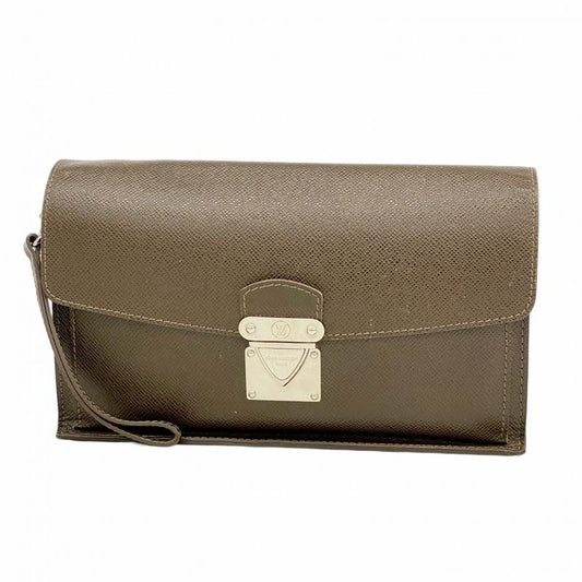 Louis Vuitton Clutch Bag Taiga Bellaire M32598 Grizzly Men's