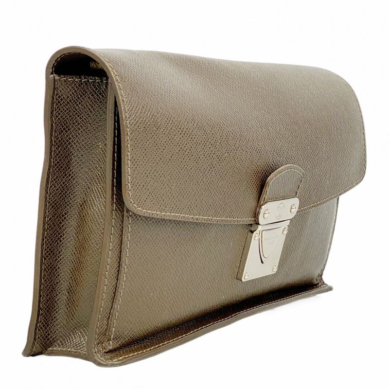 Louis Vuitton Clutch Bag Taiga Bellaire M32598 Grizzly Men's