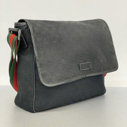 Gucci Shoulder Bag GG Canvas/sherry Line 233052 Canvas Black Silver Hardware