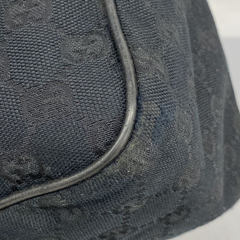 Gucci Shoulder Bag GG Canvas/sherry Line 233052 Canvas Black Silver Hardware