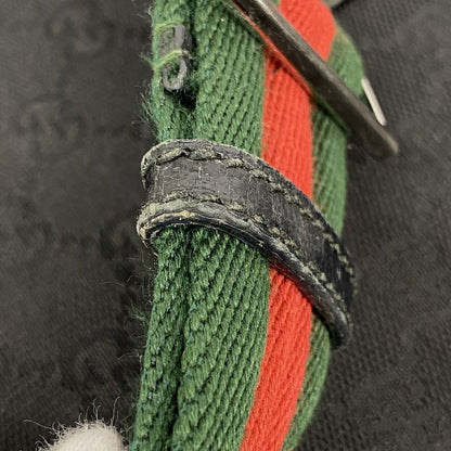 Gucci Shoulder Bag GG Canvas/sherry Line 233052 Canvas Black Silver Hardware