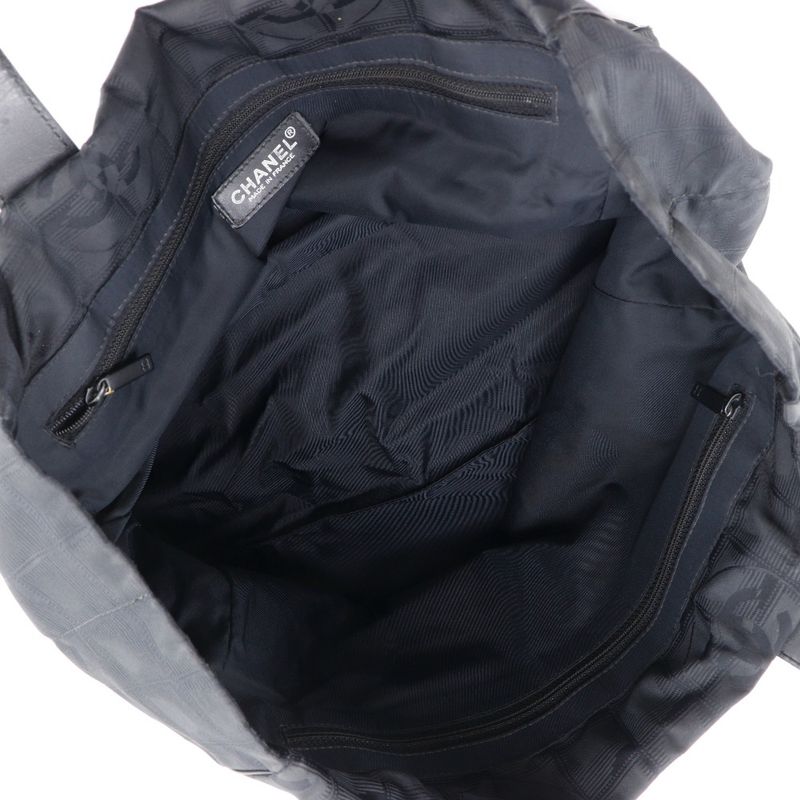 Chanel Tote MM New Travel Line Nylon Canvas Black Ladies Tote Bag