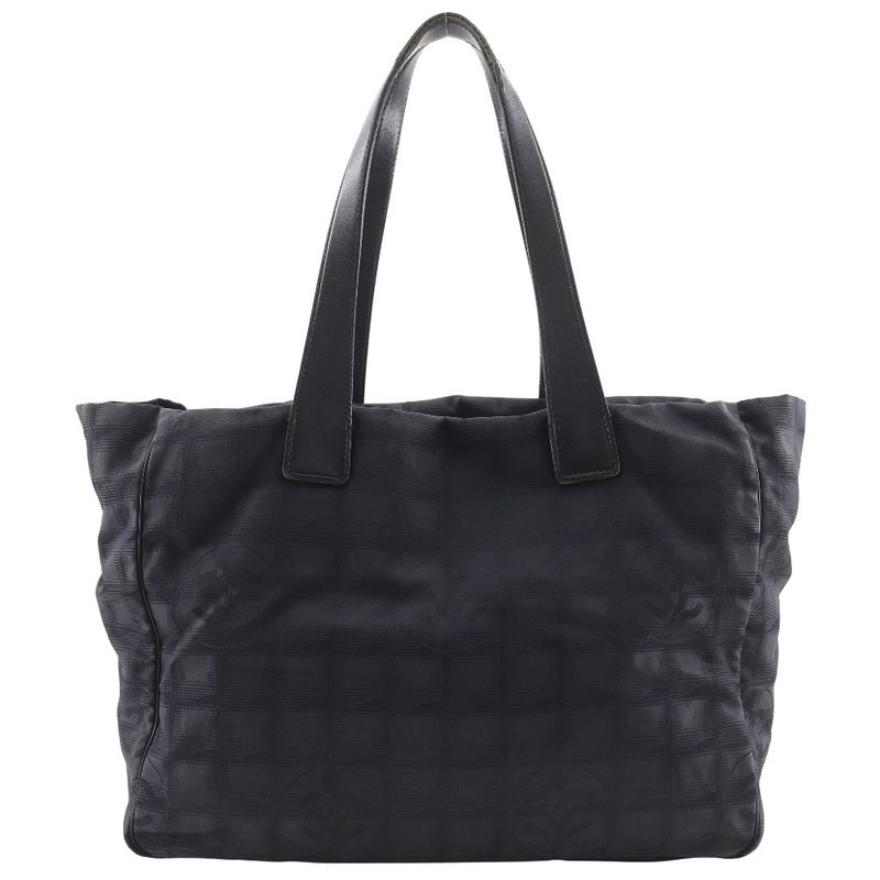 Chanel Tote MM New Travel Line Nylon Canvas Black Ladies Tote Bag