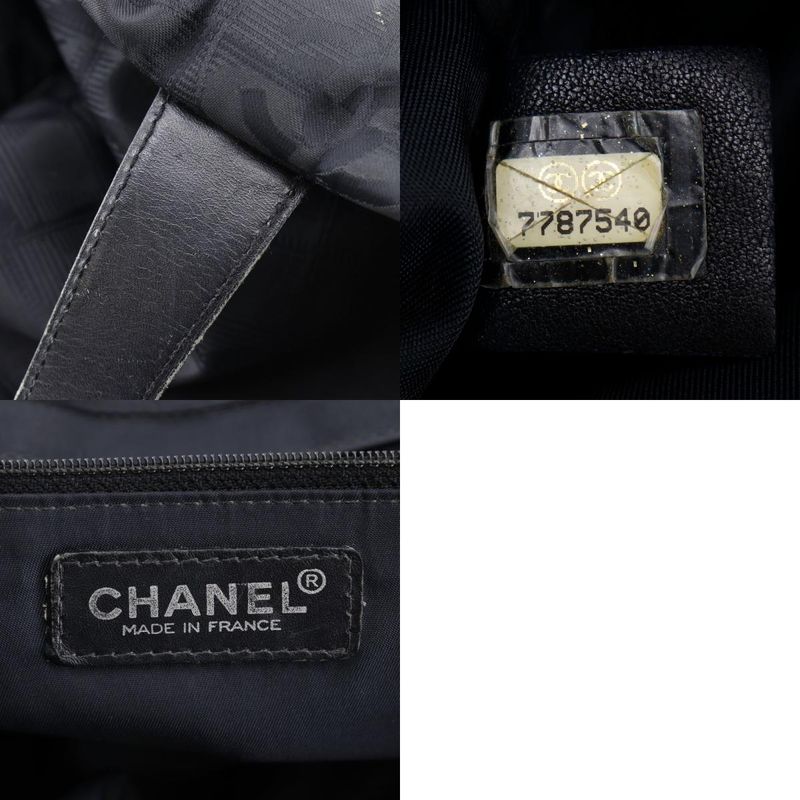 Chanel Tote MM New Travel Line Nylon Canvas Black Ladies Tote Bag