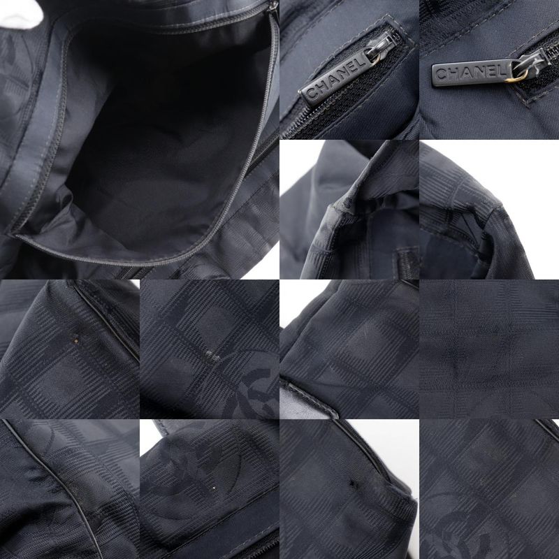 Chanel Tote MM New Travel Line Nylon Canvas Black Ladies Tote Bag