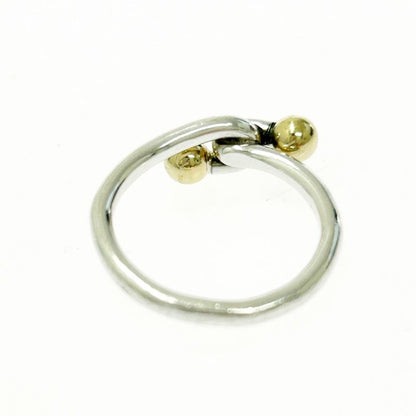 Tiffany & Co Silver Gold Love Knot Double Eye Ring 2.5g Sterling 18k Engraved