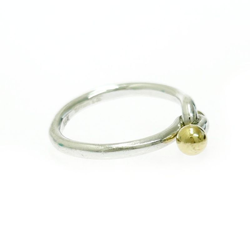 Tiffany & Co Silver Gold Love Knot Double Eye Ring 2.5g Sterling 18k Engraved