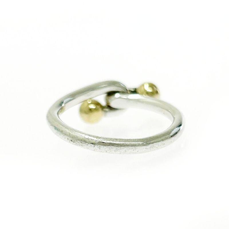 Tiffany & Co Silver Gold Love Knot Double Eye Ring 2.5g Sterling 18k Engraved