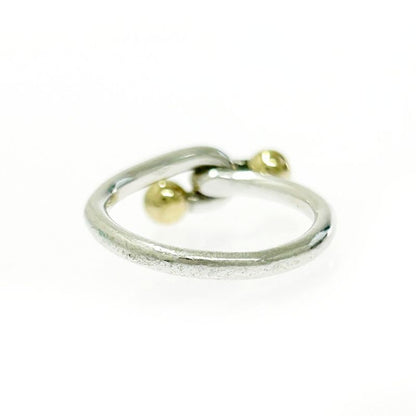 Tiffany & Co Silver Gold Love Knot Double Eye Ring 2.5g Sterling 18k Engraved