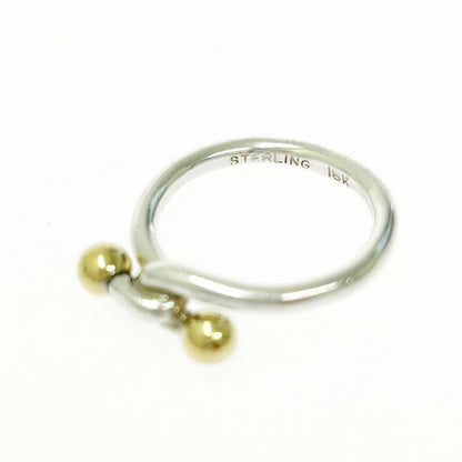 Tiffany & Co Silver Gold Love Knot Double Eye Ring 2.5g Sterling 18k Engraved