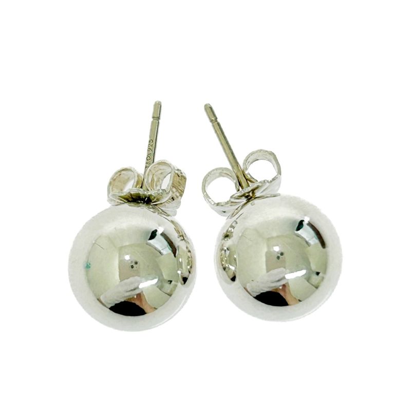 Tiffany & Co Silver Hardware Ball Earrings 4.7g 925 Engraved 501685 Earrings