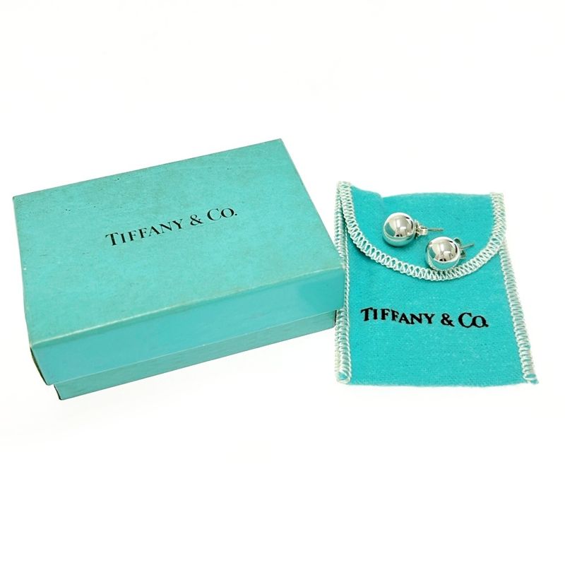 Tiffany & Co Silver Hardware Ball Earrings 4.7g 925 Engraved 501685 Earrings