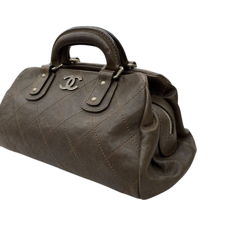 Em10089 Chanel Wild Stitch Mini Boston Bag A33046 Brown Handbag