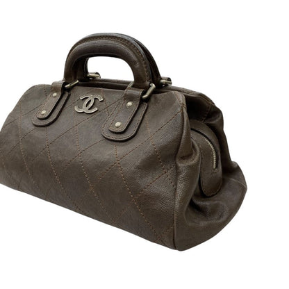 Em10089 Chanel Wild Stitch Mini Boston Bag A33046 Brown Handbag