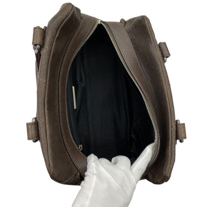 Em10089 Chanel Wild Stitch Mini Boston Bag A33046 Brown Handbag