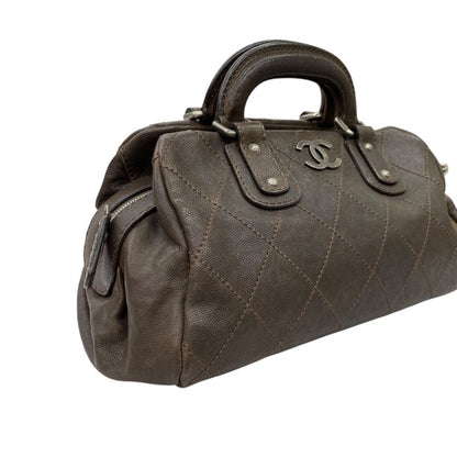 Em10089 Chanel Wild Stitch Mini Boston Bag A33046 Brown Handbag
