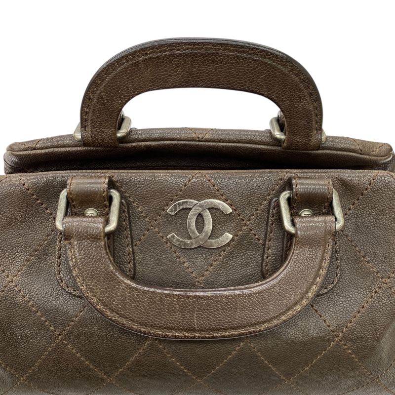 Em10089 Chanel Wild Stitch Mini Boston Bag A33046 Brown Handbag