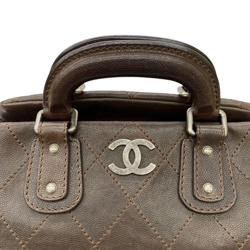 Em10089 Chanel Wild Stitch Mini Boston Bag A33046 Brown Handbag