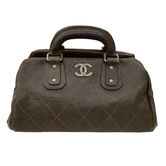 Em10089 Chanel Wild Stitch Mini Boston Bag A33046 Brown Handbag