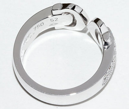 Cartier Ring 18K White Gold Paved Diamond 2C Boucle Ring
