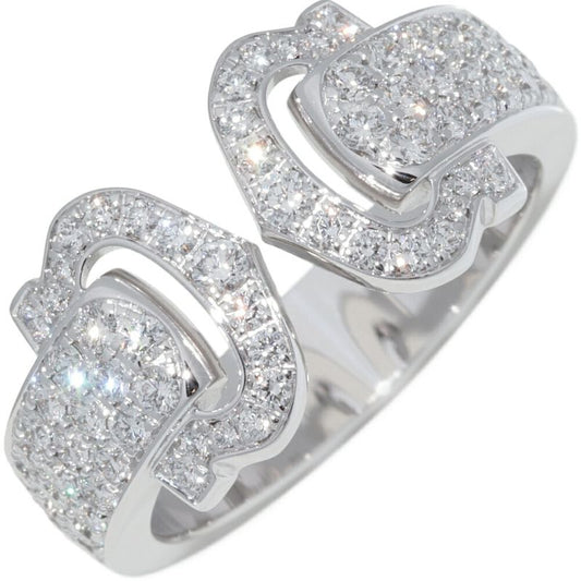 Cartier Ring 18K White Gold Paved Diamond 2C Boucle Ring