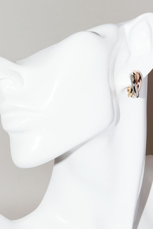 Cartier Earrings 18K Yellow Gold 18K White Gold 18K Pink Gold Trinity Earrings
