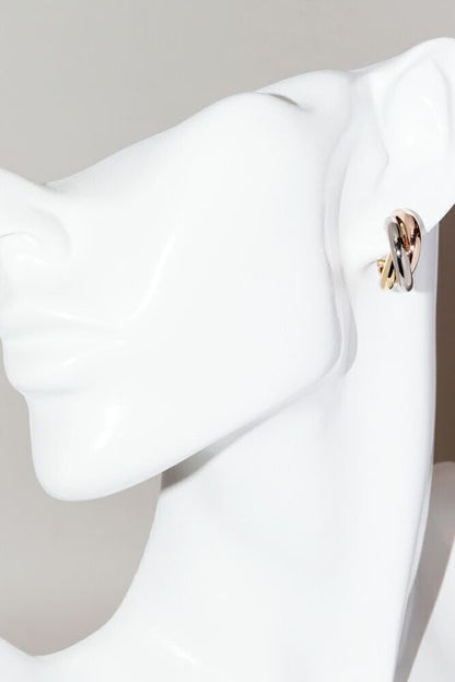 Cartier Earrings 18K Yellow Gold 18K White Gold 18K Pink Gold Trinity Earrings