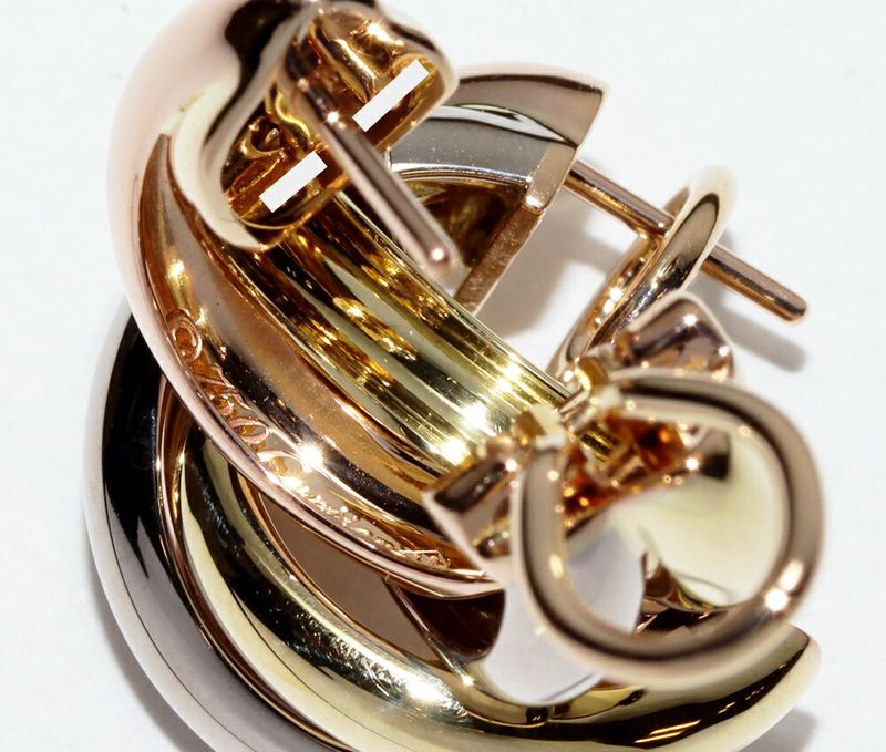 Cartier Earrings 18K Yellow Gold 18K White Gold 18K Pink Gold Trinity Earrings