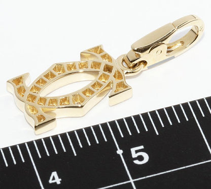 Cartier Charm Pendant Top 18K Yellow Gold 24P Diamonds 2ccharm Full Diamonds