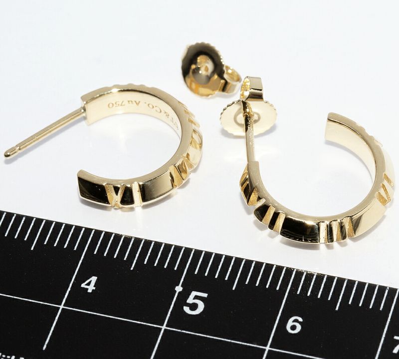 Tiffany & Co Earrings 18K Yellow Gold Atlas X Hoop Earrings