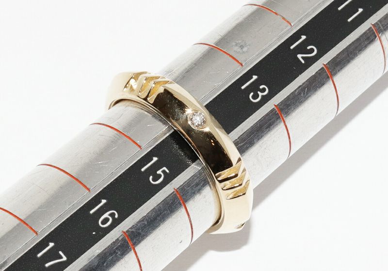 Tiffany & Co Ring 18K Yellow Gold 4P Diamonds (010ct) Atlas X Closed Narrow Ring